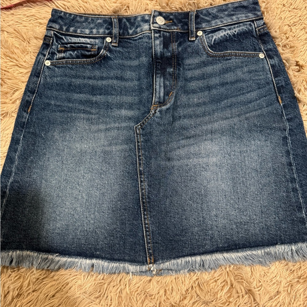 LOFT Blue A-Line Mini Skirt for Casual Nights